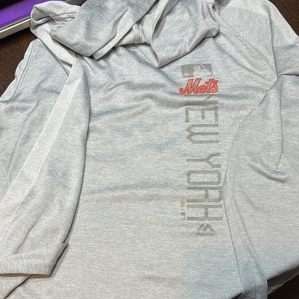 Majestic Gray New York Mets Hoodie